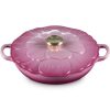 Chảo gang Le Creuset Petal Braiser có nắp 26cm 2.2L - Hồng Berry