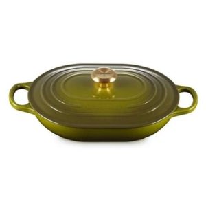 Chảo gang oval Le Creuset Oblong 31cm 3.4L - Màu Oliu