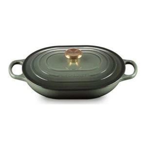 Chảo gang oval Le Creuset Oblong 31cm 3.4L - Màu Xanh Xám