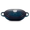 Chảo gang oval Le Creuset Oblong 31cm 3.4L - Màu Xanh cổ vịt