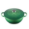 Nồi gang sâu lòng Le Creuset Marmite Bamboo 24cm 3.1L - Xanh lá cây