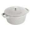 Nồi gang tròn Staub Twister 24cm 4L - Màu Truffle trắng xám